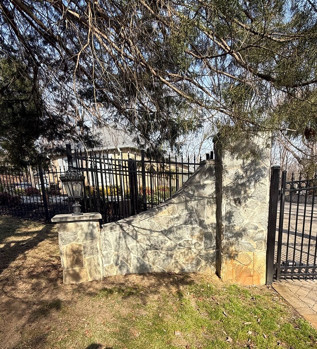 Residential power restoration completed, home exterior after service